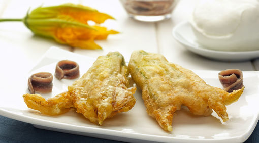 Immagine di FIORI DI ZUCCA PAST. CON MOZZ. E ALICI GR.60 PRONTOFORNO (CT 2 X 2 KG.)